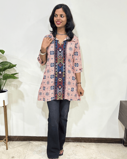Ruhi Ajrakh Short Kurti