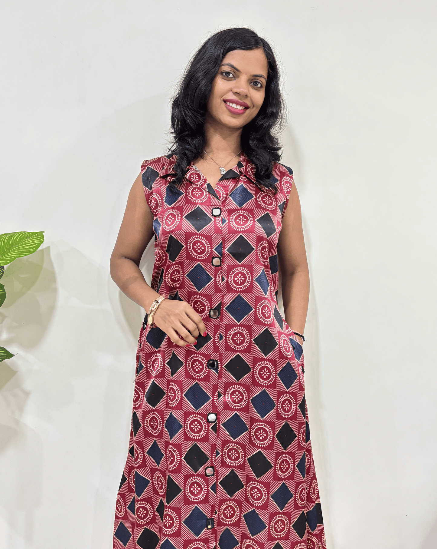 Kriti Ajrakh Mashru Silk One Piece