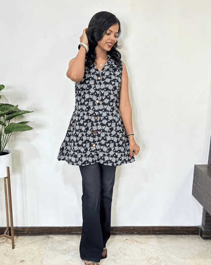 Kiara Ajrakh Short Kurti
