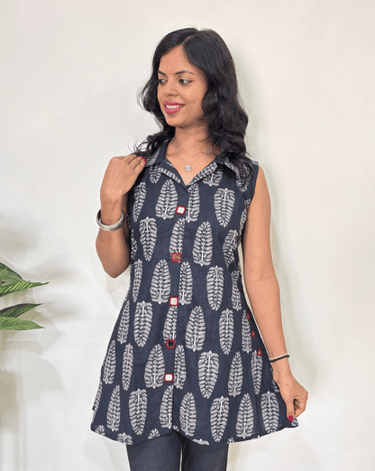 Kiara Ajrakh Short Kurti