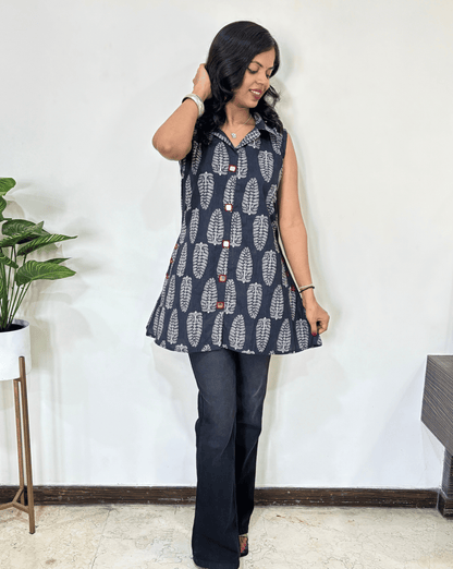 Kiara Ajrakh Short Kurti