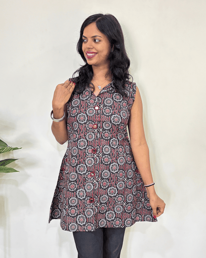 Kiara Ajrakh Short Kurti