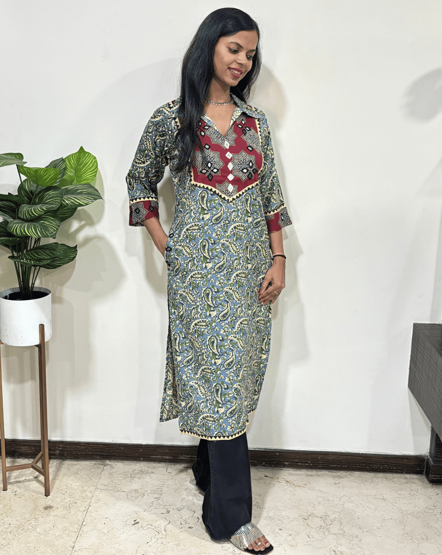 Vanya Ajrakh Long Kurti