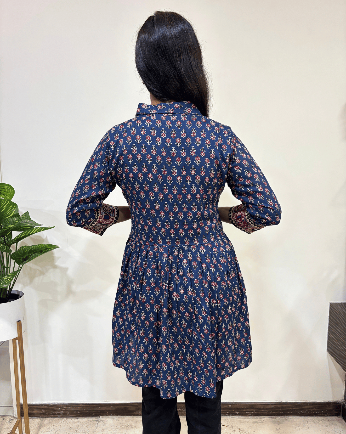 Deepika Ajrakh buta Short Kurti