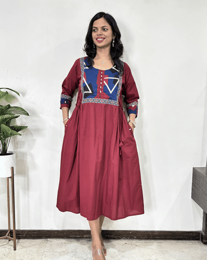 Ishani Ajrakh A-line Long Kurti