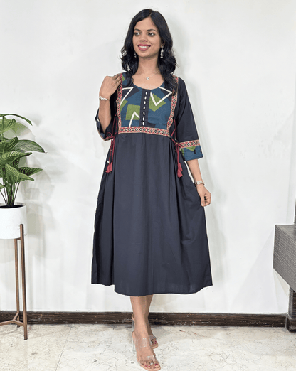Ishani Ajrakh A-line Long Kurti
