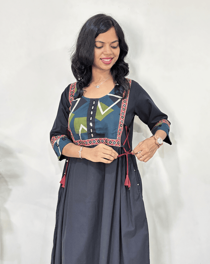Ishani Ajrakh A-line Long Kurti