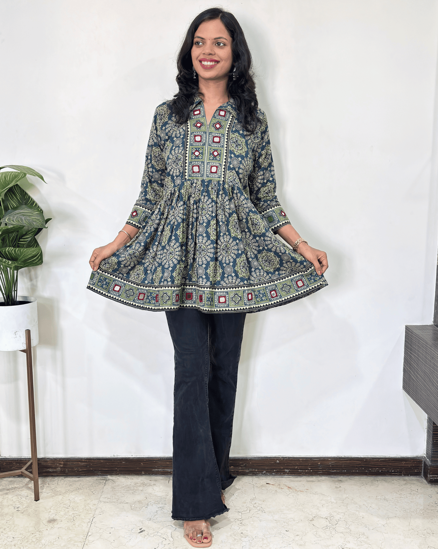 Deepika Ajrakh  Short Kurti