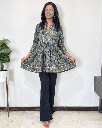 Deepika Ajrakh  Short Kurti