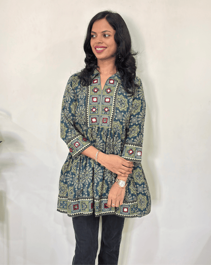 Deepika Ajrakh  Short Kurti