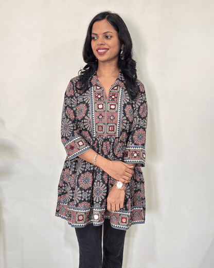 Deepika Ajrakh  Short Kurti