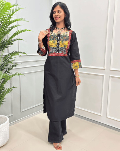 Tarang Handblock Ajrakh Long Kurti