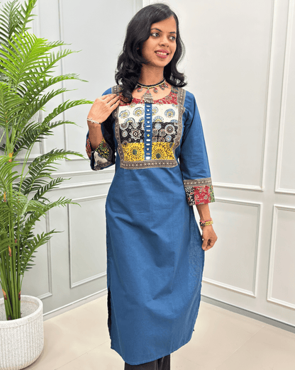 Tarang Handblock Ajrakh Long Kurti