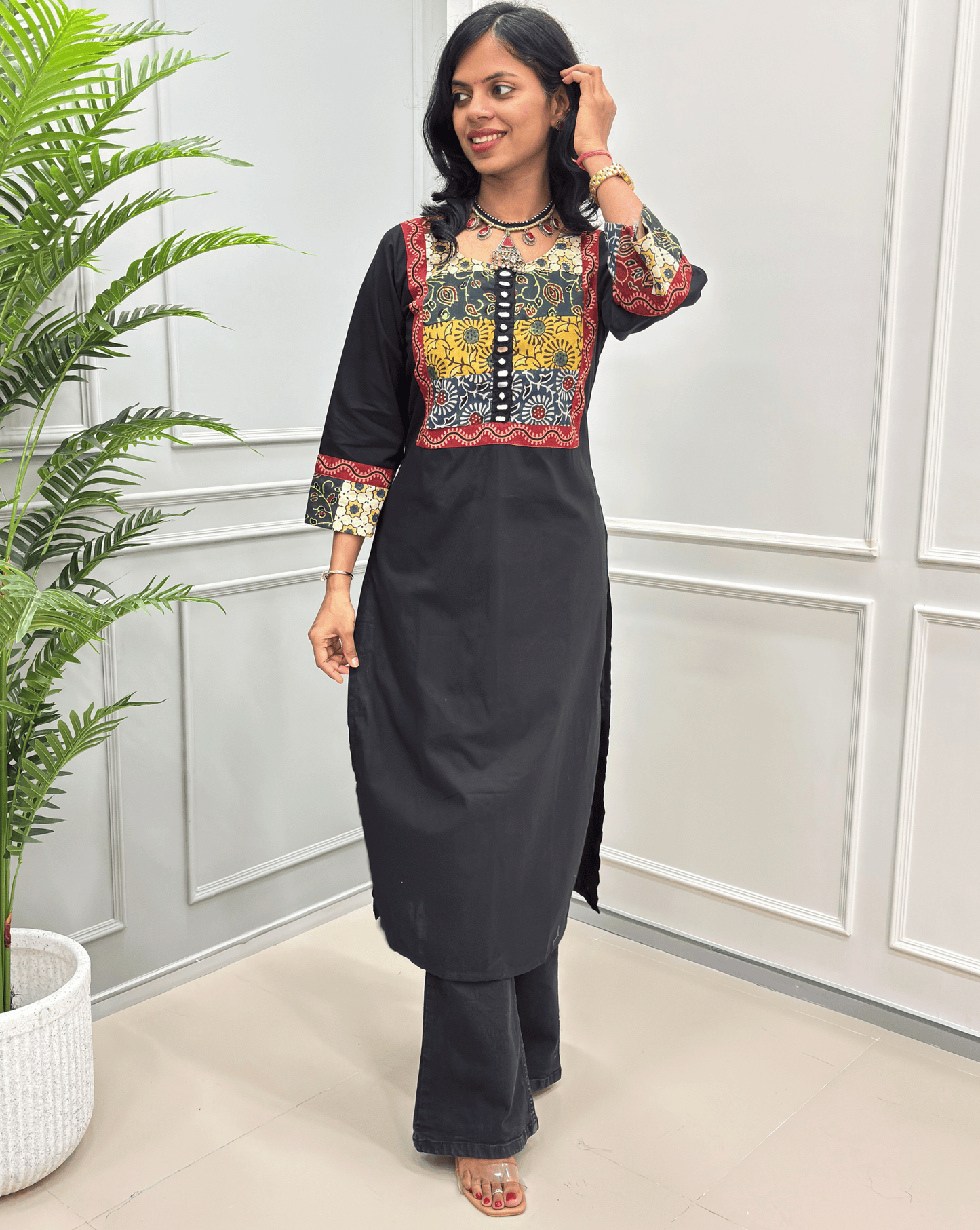Tarang Handblock Ajrakh Long Kurti