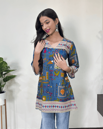 Manu Ajrakh Short Kurti