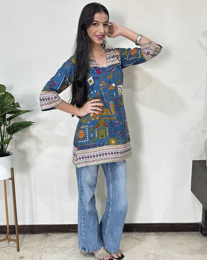 Manu Ajrakh Short Kurti