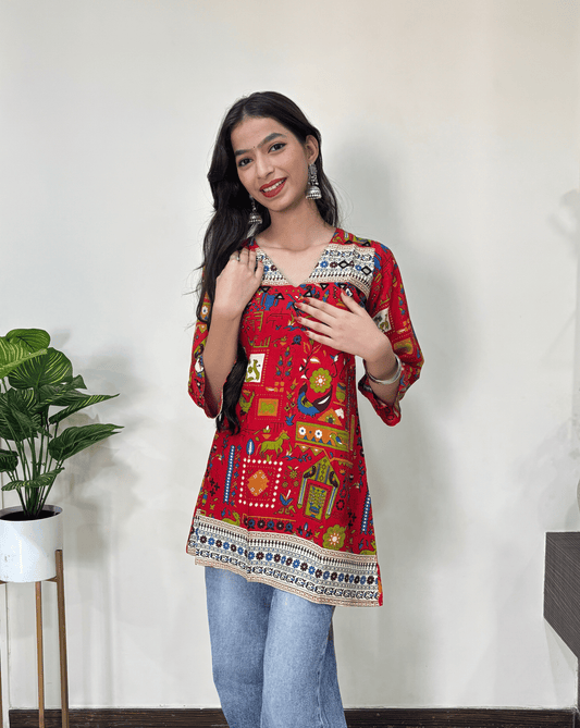 Manu Ajrakh Short Kurti