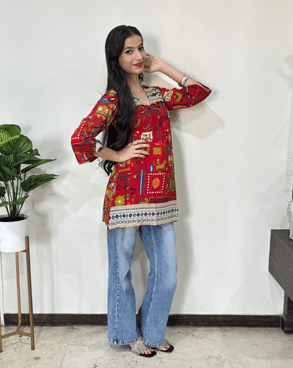 Manu Ajrakh Short Kurti