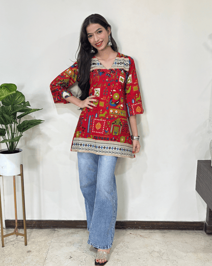 Manu Ajrakh Short Kurti