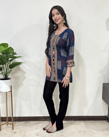 Kritika Ajrakh Short Kurti