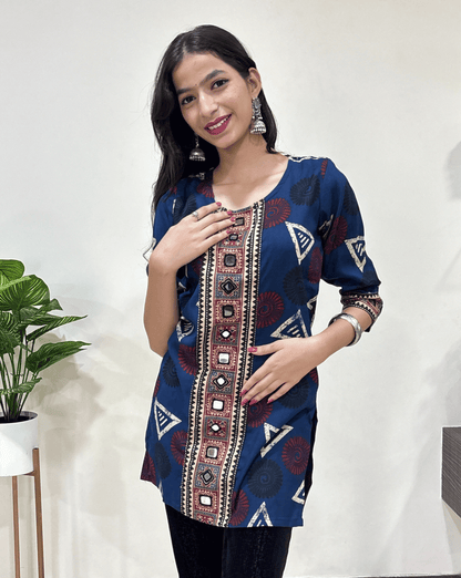 Kritika Ajrakh Short Kurti