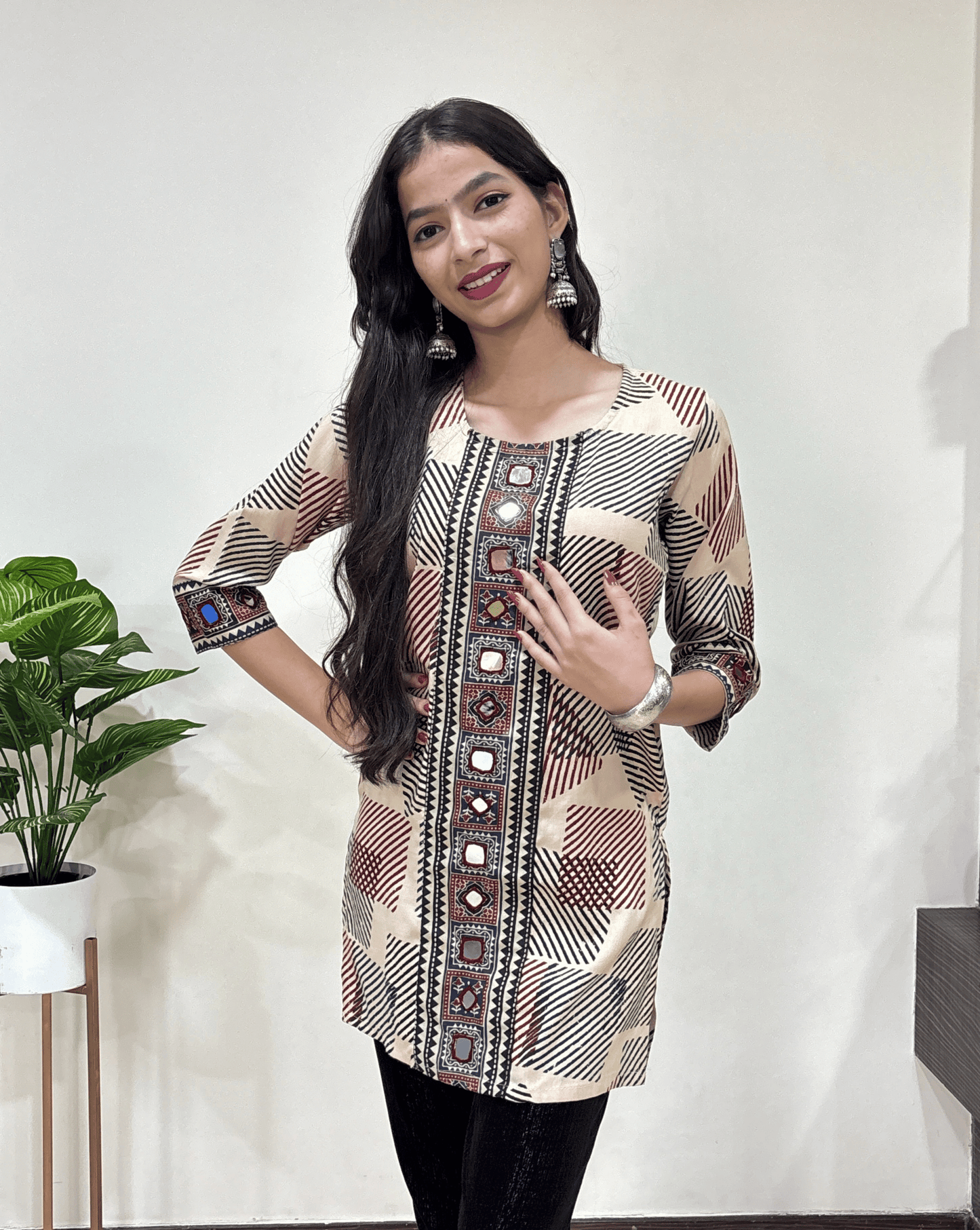 Kritika Ajrakh Short Kurti