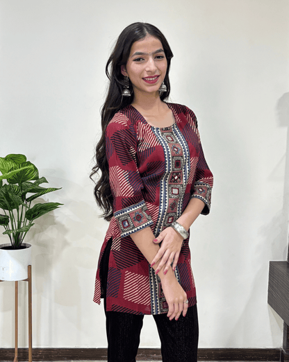 Kritika Ajrakh Short Kurti