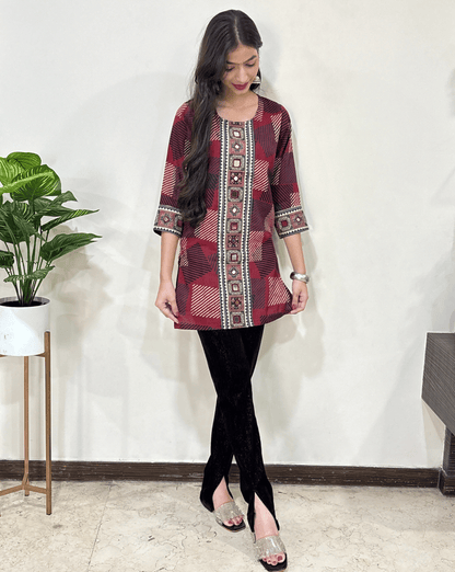 Kritika Ajrakh Short Kurti