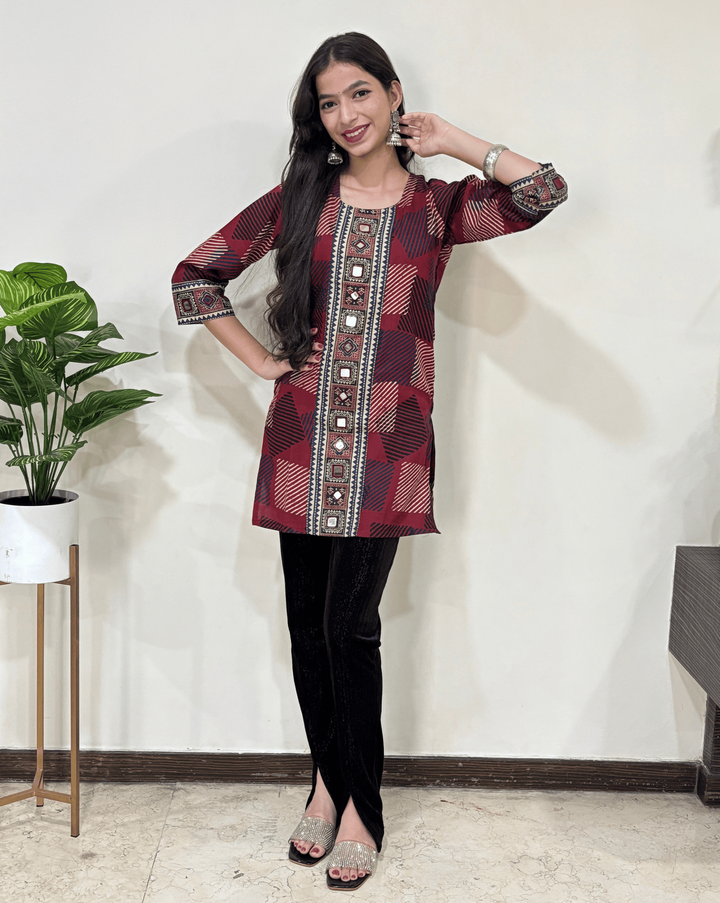 Kritika Ajrakh Short Kurti