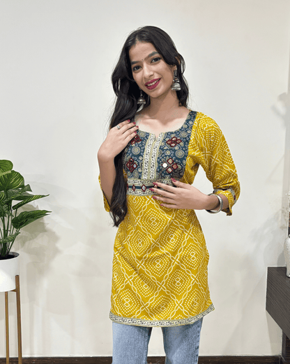Rang Ajrakh Short Kurti