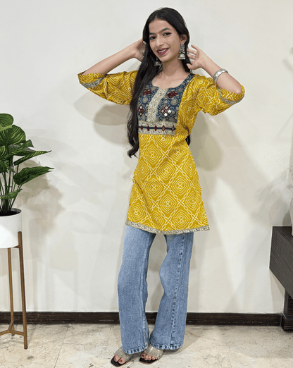 Rang Ajrakh Short Kurti
