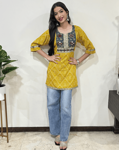 Rang Ajrakh Short Kurti