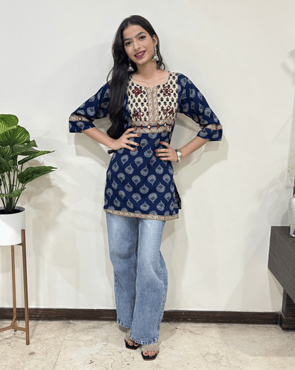 Rang Ajrakh Short Kurti