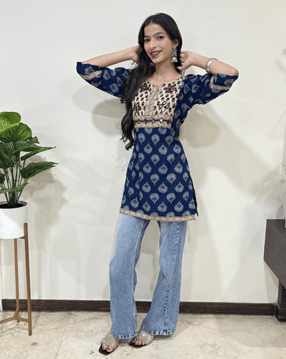Rang Ajrakh Short Kurti
