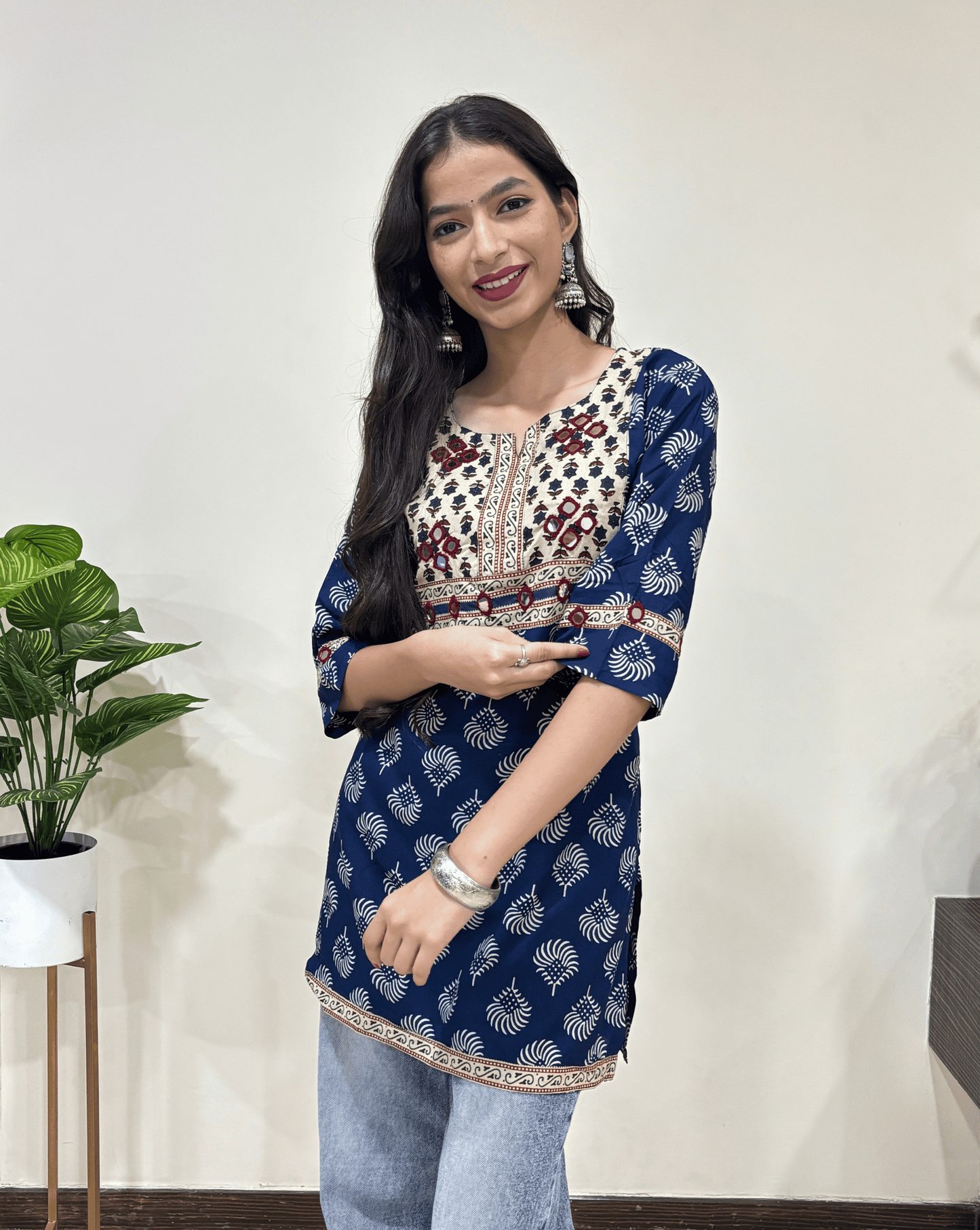 Rang Ajrakh Short Kurti