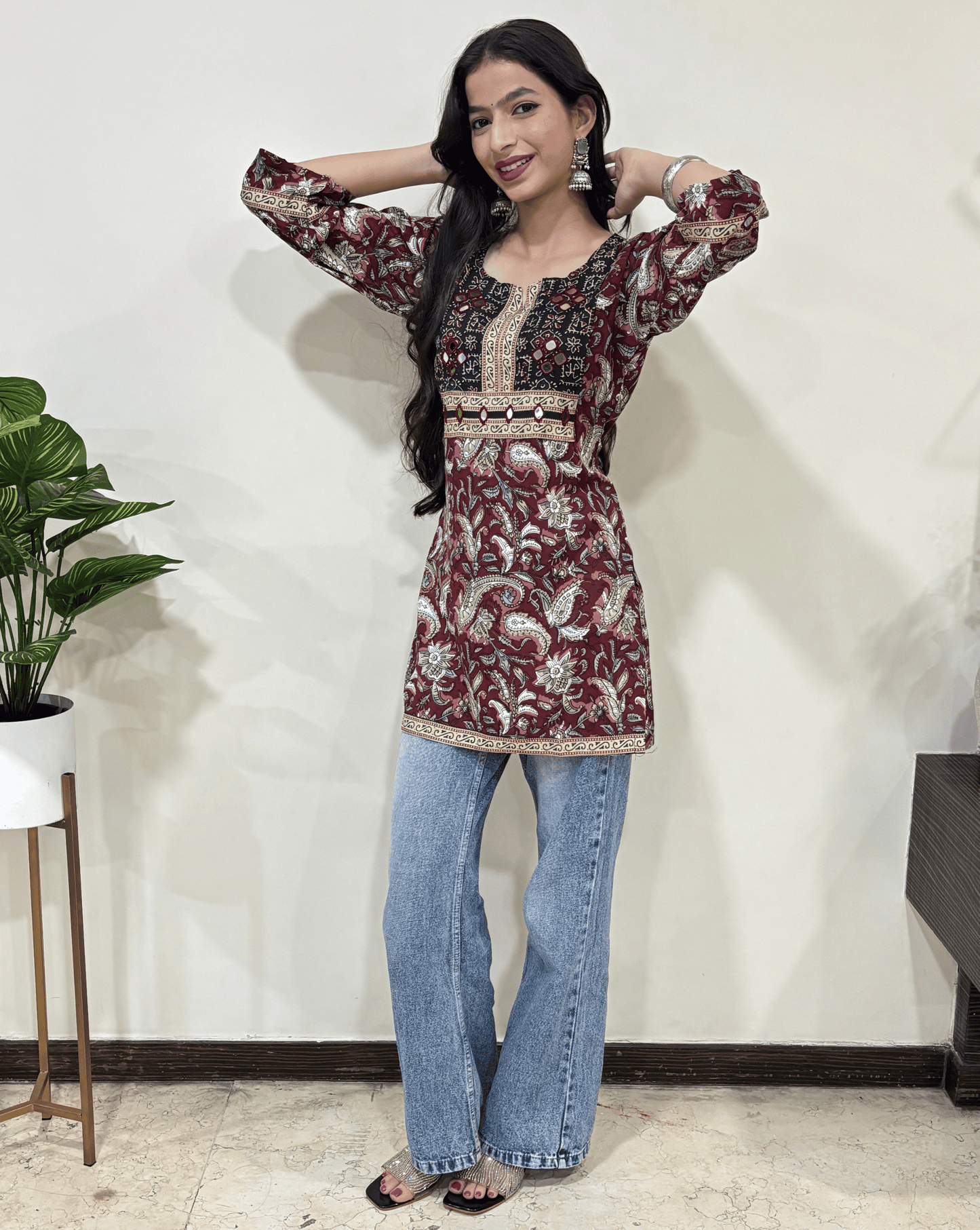 Rang Ajrakh Short Kurti