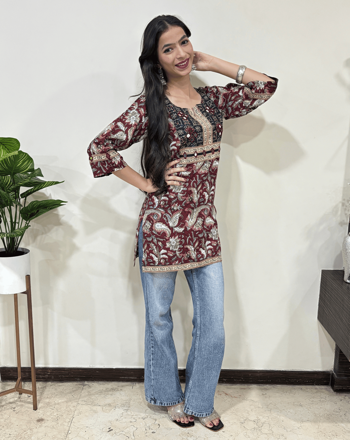 Rang Ajrakh Short Kurti