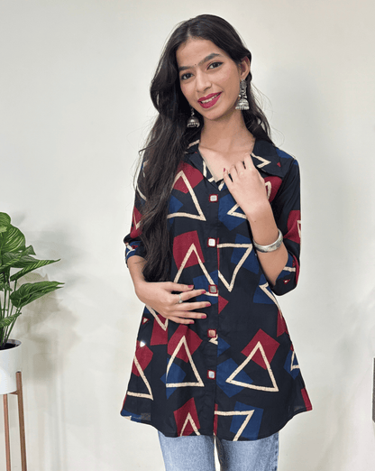 Shriya Ajrakh Short Kurti