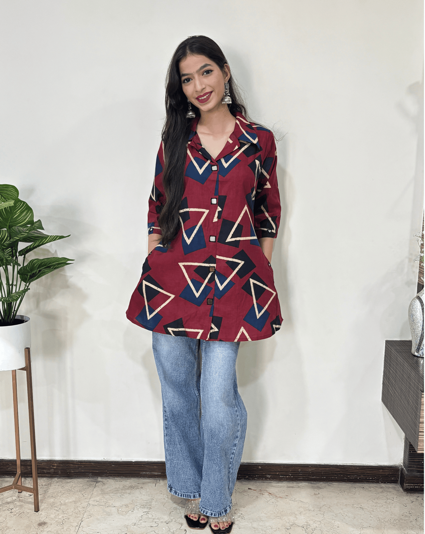 Shriya Ajrakh Short Kurti