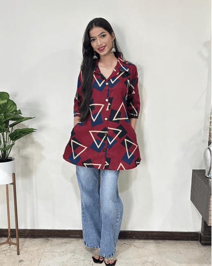 Shriya Ajrakh Short Kurti