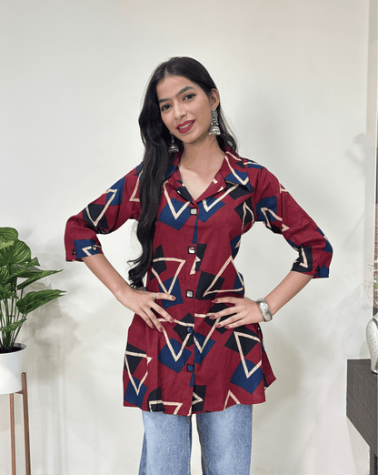 Shriya Ajrakh Short Kurti