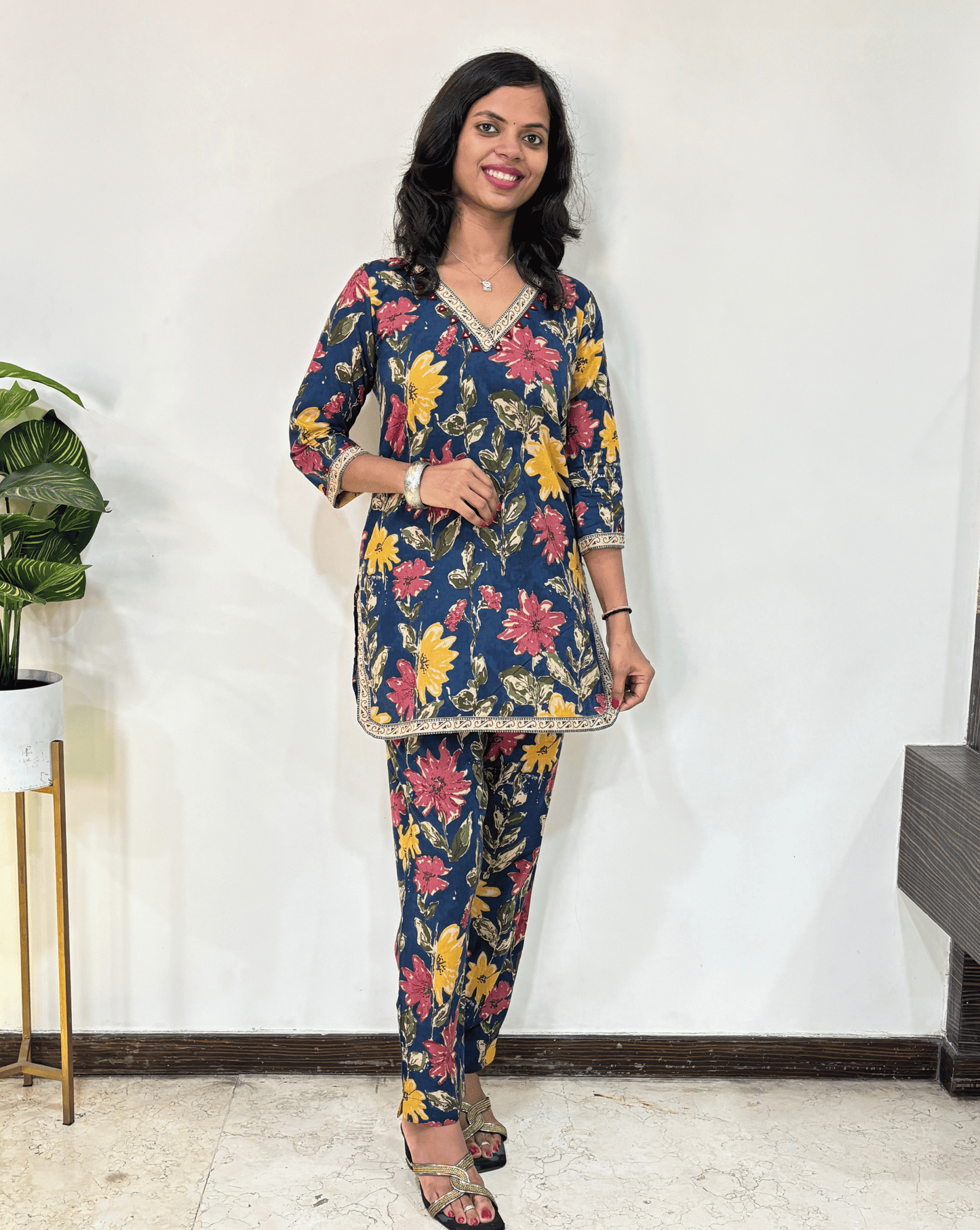 Blossom Ajrakh Cotton Co-ord Set