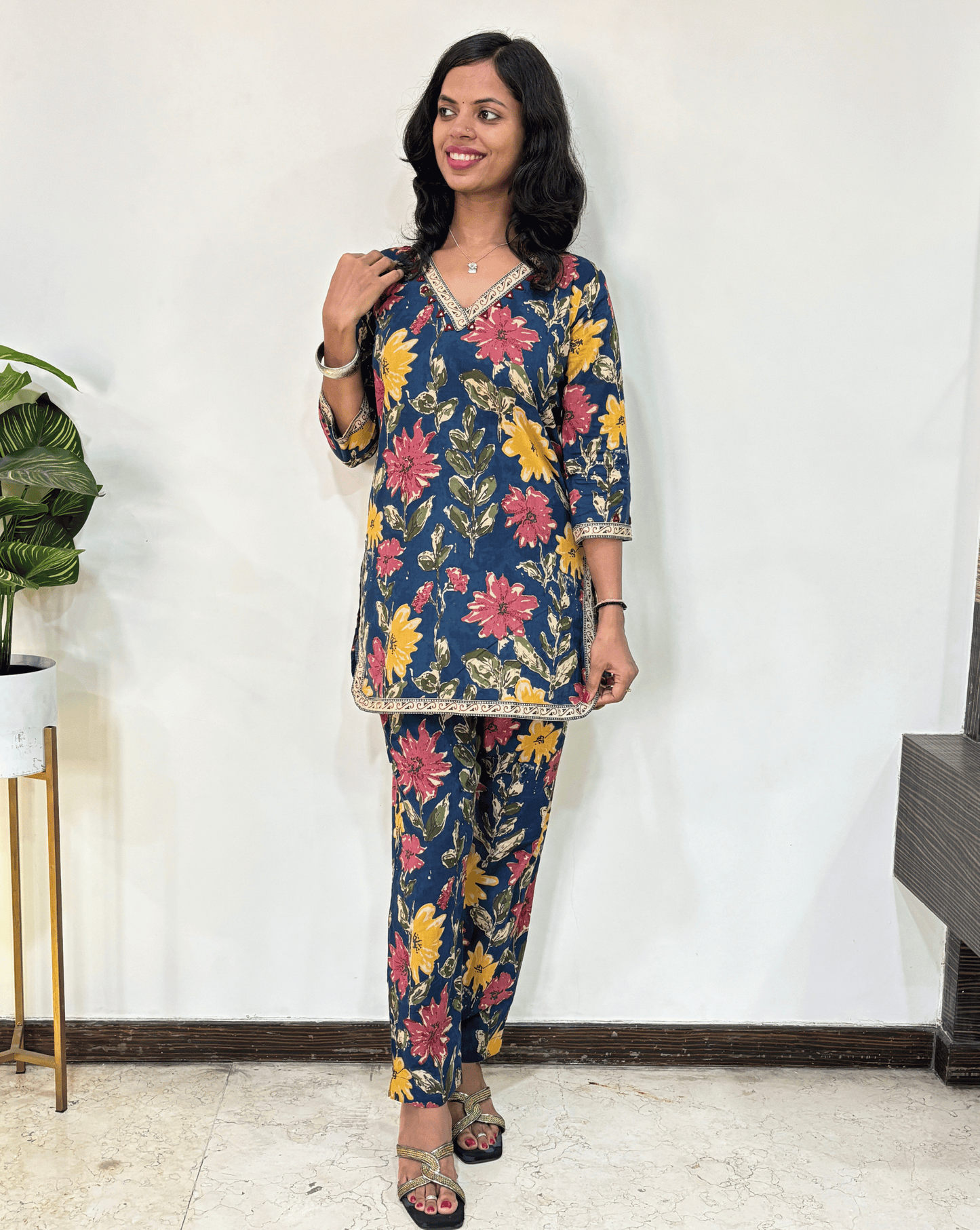 Blossom Ajrakh Cotton Co-ord Set