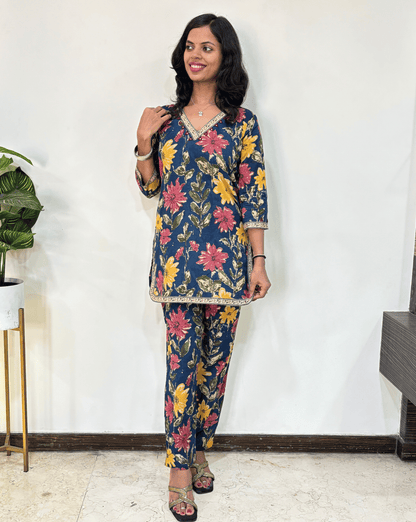 Blossom Ajrakh Cotton Co-ord Set