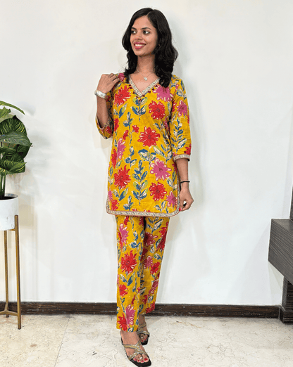 Blossom Ajrakh Cotton Co-ord Set