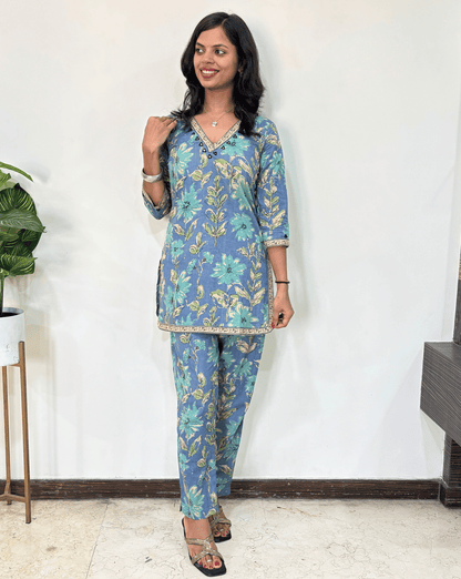 Blossom Ajrakh Cotton Co-ord Set