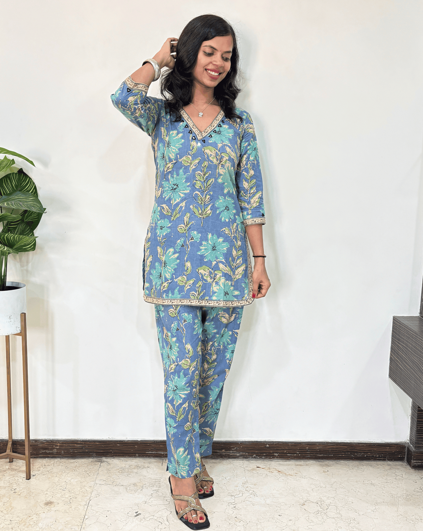 Blossom Ajrakh Cotton Co-ord Set