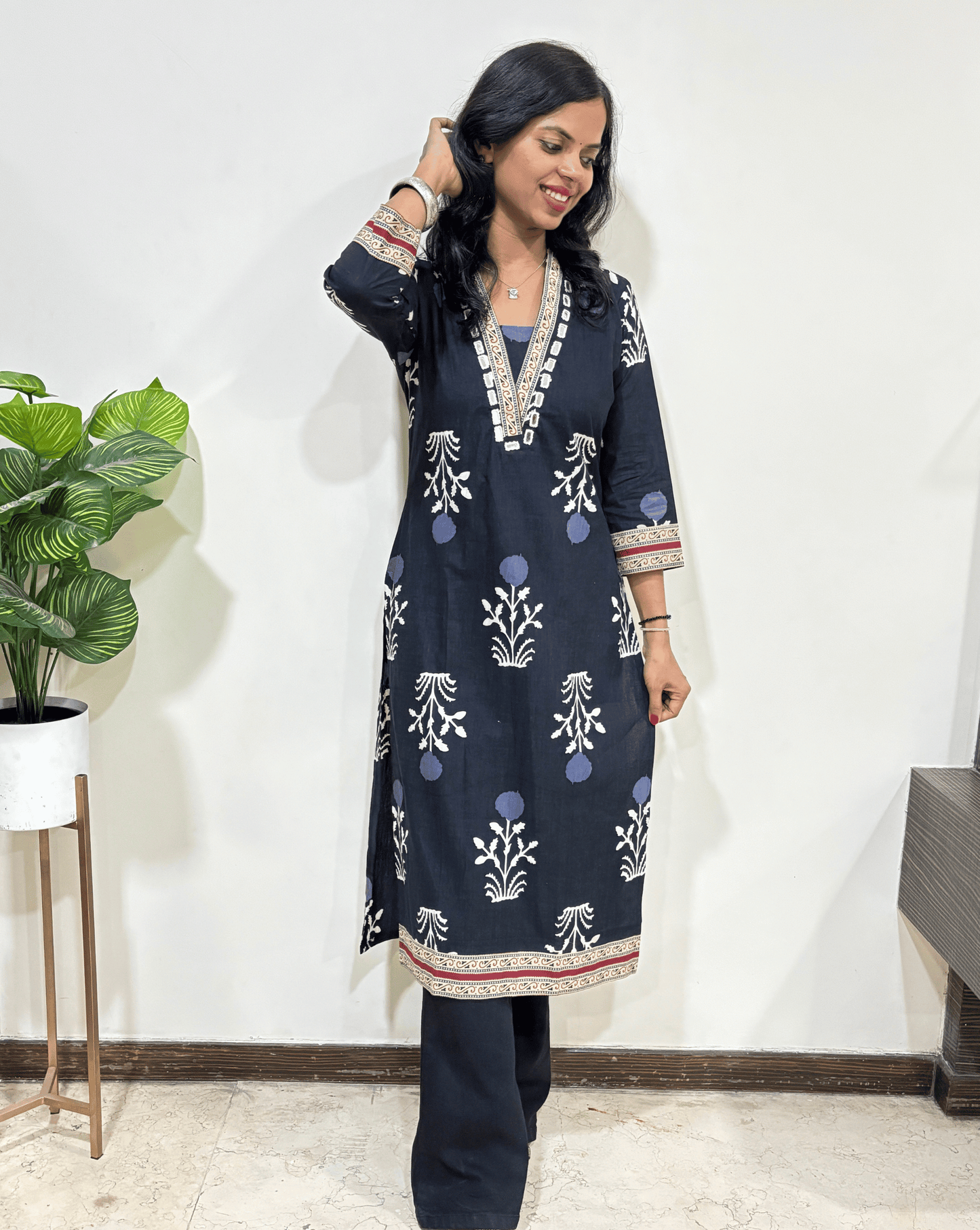 Amaya Ajrakh Long Kruti