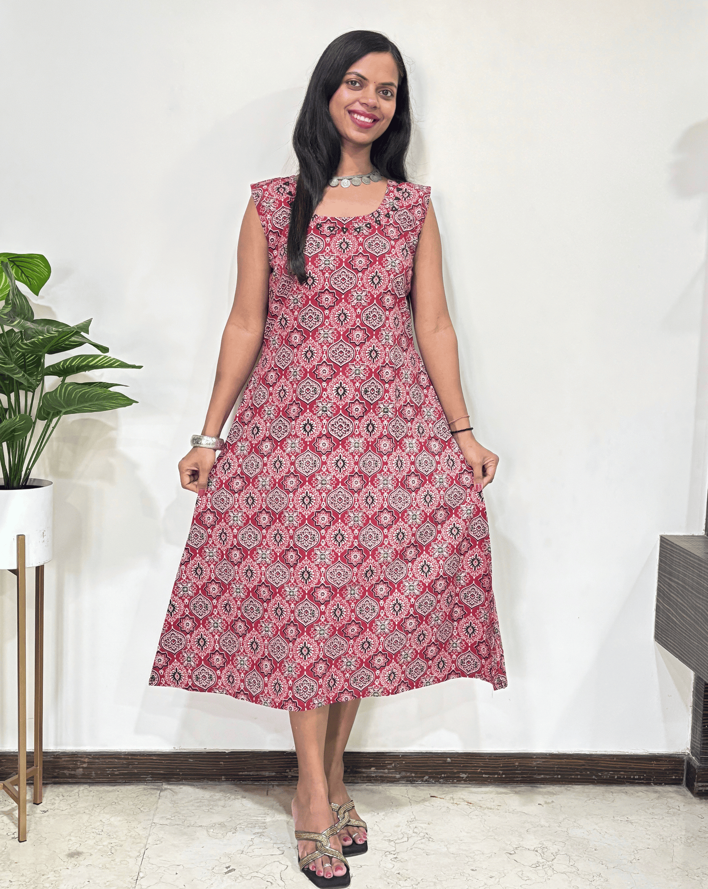 Tamannah Ajrakh Cotton Sleeveless Kurti
