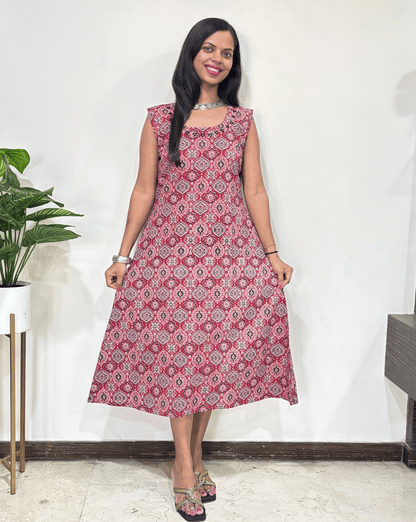 Tamannah Ajrakh Cotton Sleeveless Kurti